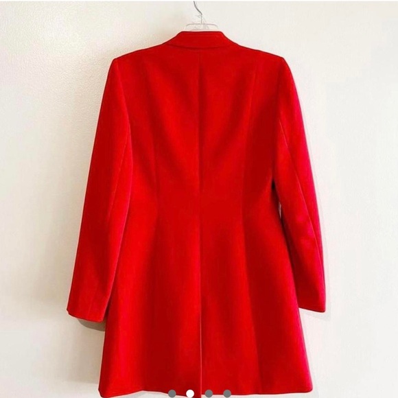 Tahari orange-red longline blazer jacket - Picture 2 of 4